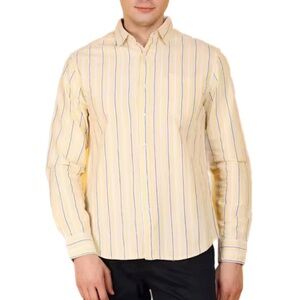 Yellow Striped Button-Up Shirt